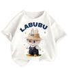 Labubu Cartoon Mädchen Kurzarm-T-Shirt, Weiches und Atmungsaktives Kinder Rundhals-T-Shirt