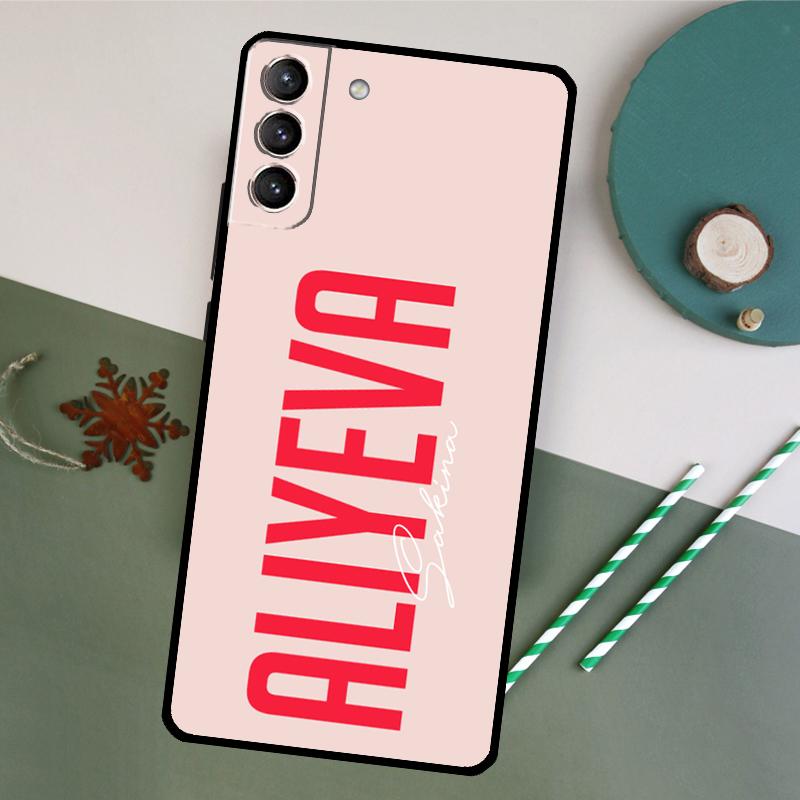Pastellfarbene Custom Name Monogramm Hülle Für Samsung Galaxy S20 S21 FE S22 Plus S23 Ultra S8 S9 S10 Plus Note 10 20 Ultra Cover