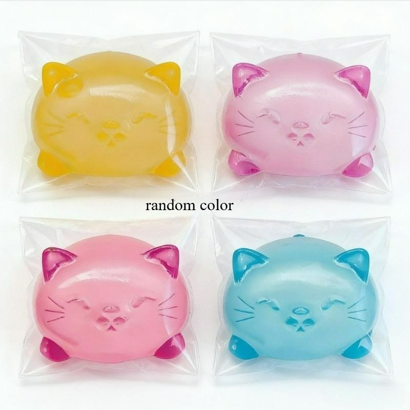 2 Stück Taba Squishy Vierfarbige Katzen-Quetschspielzeuge – Langsam aufsteigend, Stressabbau-Spielzeug, Büro-Schreibtischdekoration, Oster-, Halloween- & Geburtstagsfeier-Geschenke