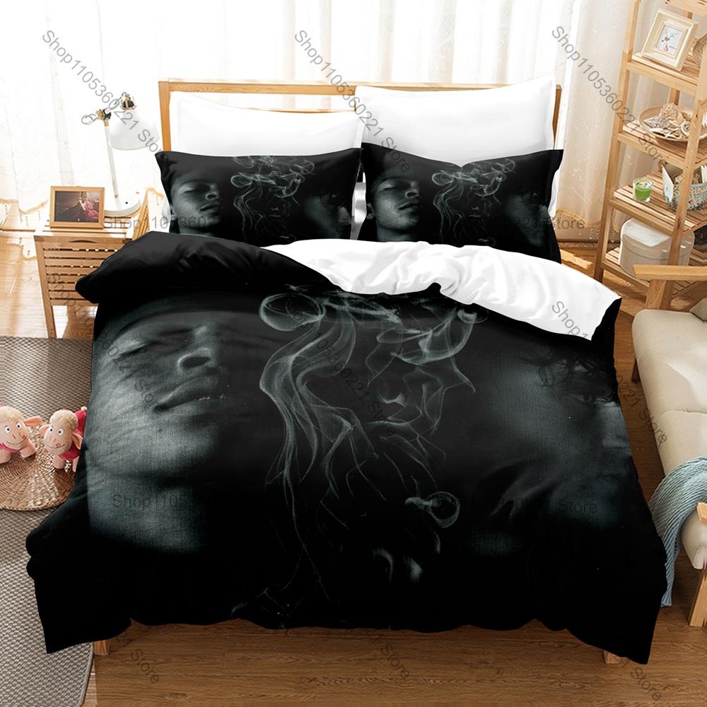 Viral Meme Rap Artist Lil Mabu Hit Song Graphic Hip Hop Bedding Set Duvet Cover With 2 Pillowcases Teen Urban Bedroom Decor