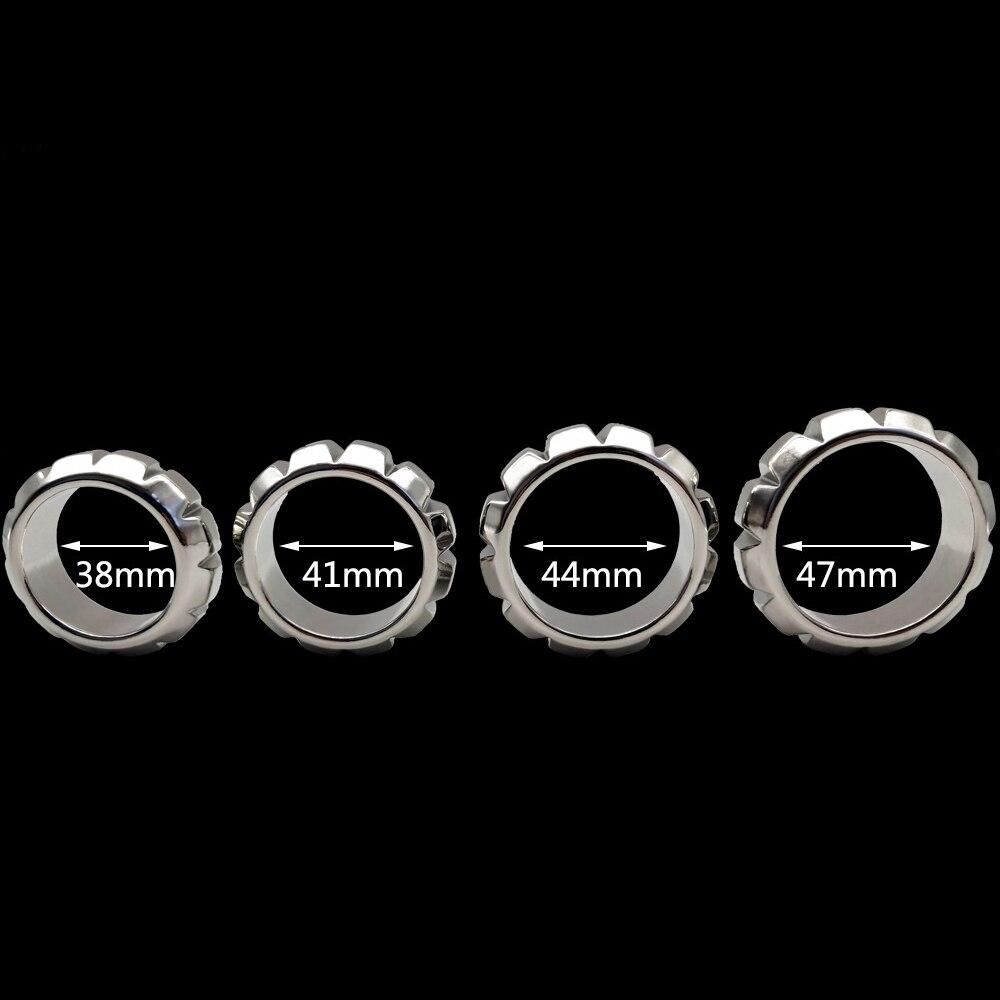 Men's Metal Penis Exerciser Stainless Steel Chastity Lock Rings Adult Sex Toys Cock Ring Sexy Torture  Slave