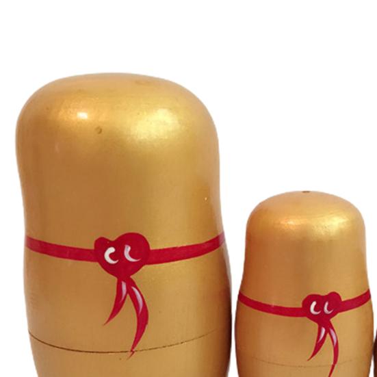 5Pcs/Set Nesting Dolls Hand-painted Home Decoration Wood Lucky Cat Matryoshka Gift for Shop