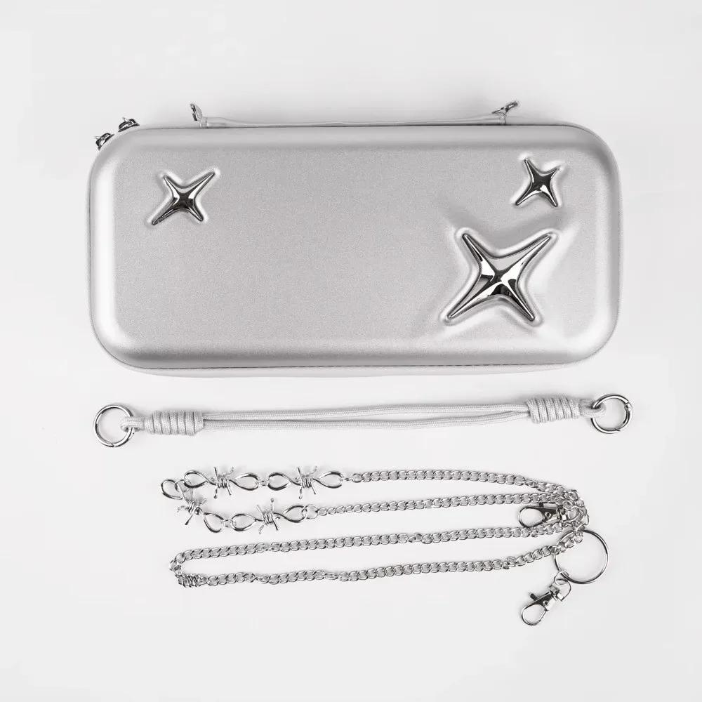 

Silver Sparkling Gaming Console Storage Bag PU EVA Material Portable Tote Protective Case for Nintendo Switch2 NS2 срібний