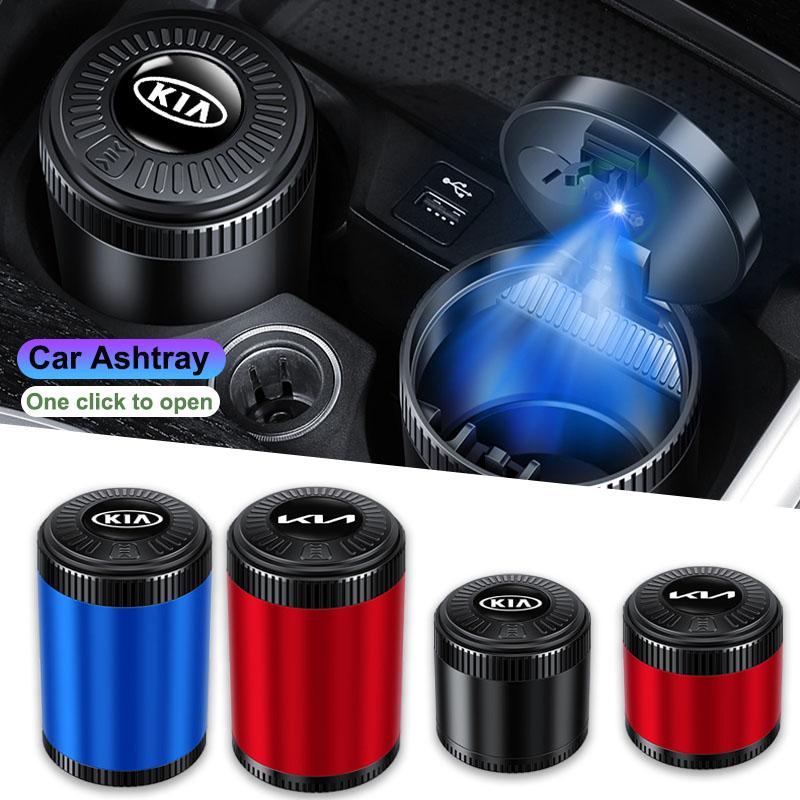 Car Ashtray One Touch Open Portable Ashtray Cup Auto Interiors For Kia Sportage Ceed Picanto ProCeed Niro Morning K7 K5 K8 K3 K9