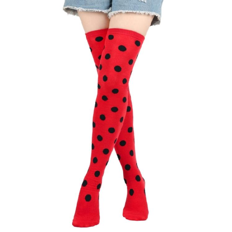 Cosplay Thigh High Long Socks for Women Girl Over Knee Stockings and Arm Warmers Insect Dots Print Costume Accessories