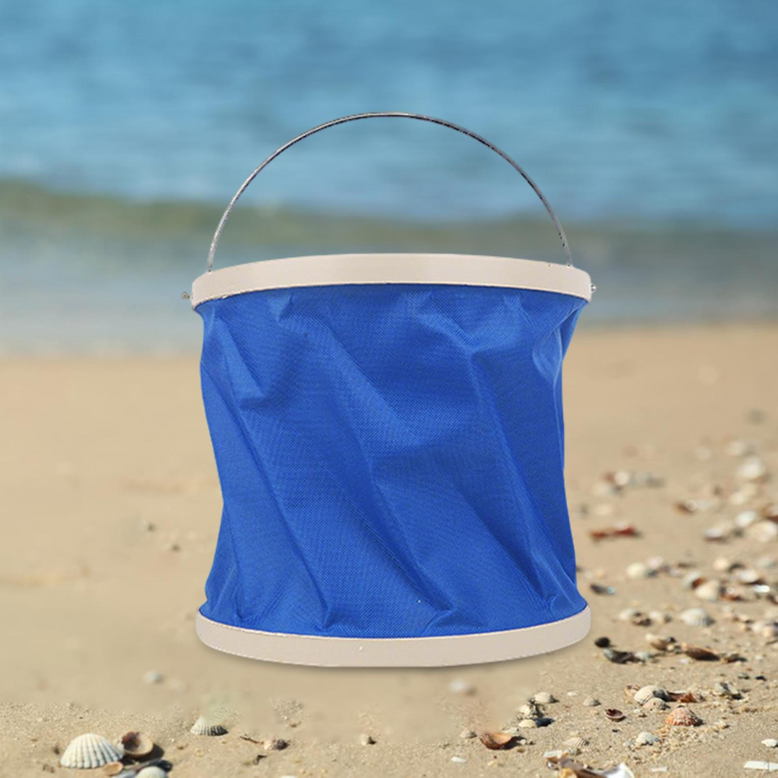 

Beach Bucket Toy Adults Multi Purpose Summer Activities Sturdy Heavy Duty Foldable Single Bucket