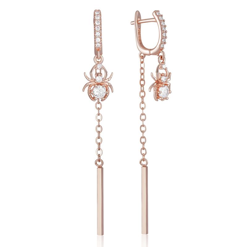 

Trend Long Tassel Spider Dangle Earrings For Women Fashion Rose Gold Color With Natural Zircon Fine Daily Jewelry