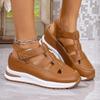 Baotou Perforated Large-sized Sponge Cake Thick-soled Velcro Shoes