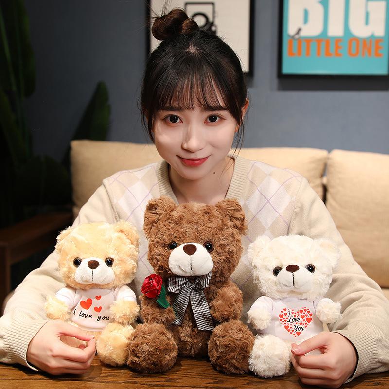 Niedlicher Rosenbär Teddybär Puppe Plüschtier Liebe Umarmung Bär Puppe Geburtstagsgeschenk