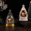 Christmas Snow Ball Lantern Lighted Santa And Christmas Tree Scene Glittering Water Snow Ball Decoration for Home Desktop Decor