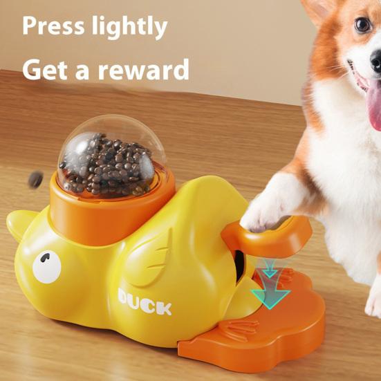 Interactive Dog Slow Feeder Puzzle Toy Large Capacity BPA Free Easy to Clean Cartoon Duck Shaped Dog Treat Dispenser Toy