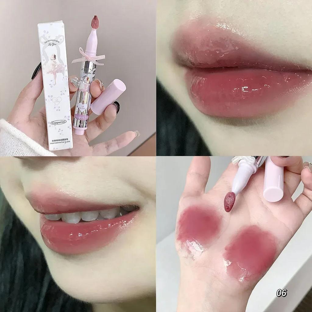 Halo-dyeing Tinted Lip Gloss Crystal Jelly Moisturizing Waterproof Mirror Water Glass Lip Gloss Transparent Cosmetics Gift