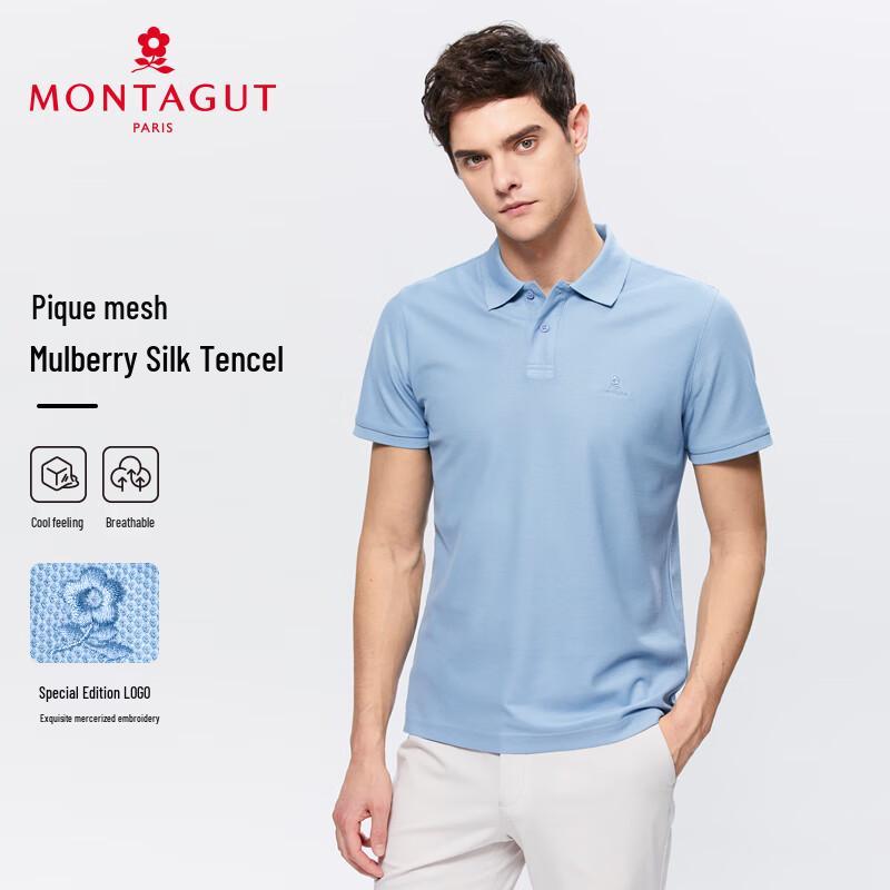 MONTAGUT Men's Silk Blend Pique Polo Shirt