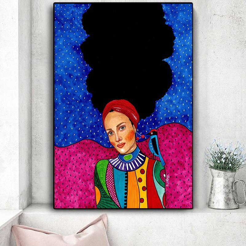 Vintage Abstract Fata Păr Floare Femei Artă Perete Pânză Pictură Moda Nordic Poster Poze de Perete Pentru Sufragerie Neîncadrat