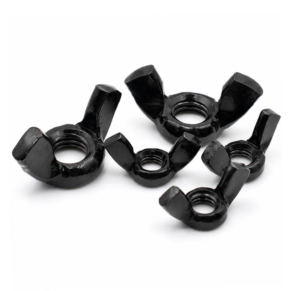 M3 M4 M5 M6 M8 M10 M12 Black 304 Stainless Steel Wing Nuts Butterfly Thumb Nuts Hand Twist Metric Female Thread Fasteners