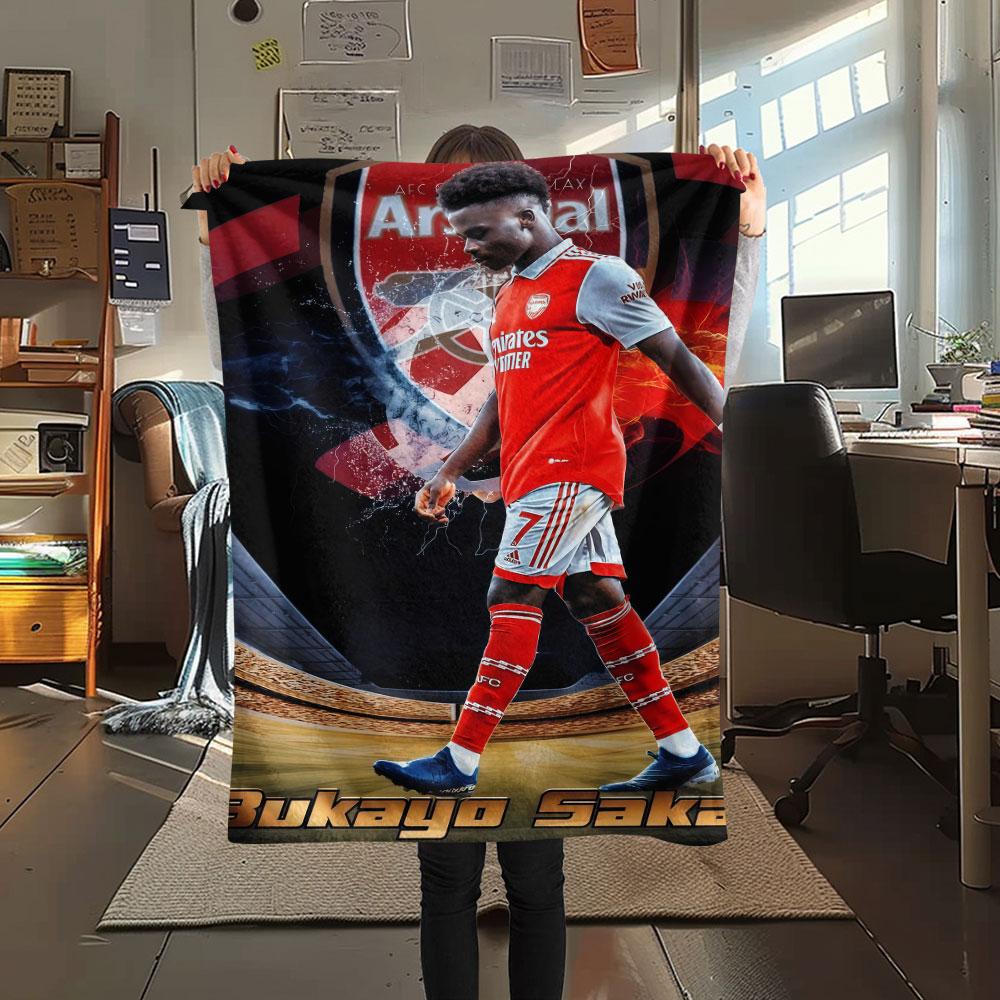 Bukayo Saka Fire Blanket, High quality Comfortable for All Seasons, Home Decor, Warmth and Comfort