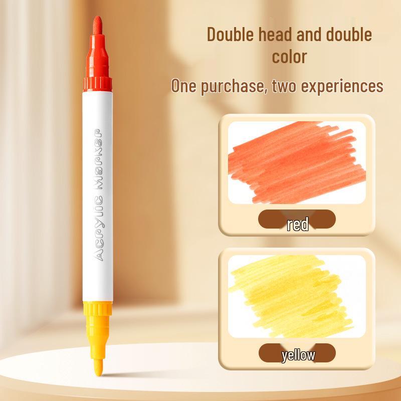 Acrylic Double-Ended Washable Marker Pens for Kids: Non-Bleeding, Layerable, Watercolor and Colored Options
