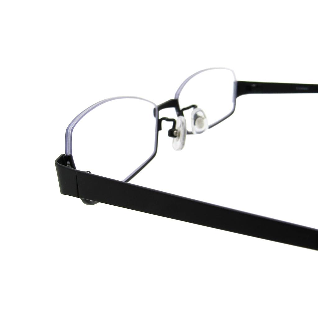 K-eines Stylish Under-Rim Square Metal Eyeglass Frames with UV and Blue Light Protection (Black)