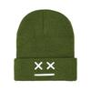 Unisex Embroidered Sad Expression Knit Wool Hat - Versatile and Warm for Autumn Winter