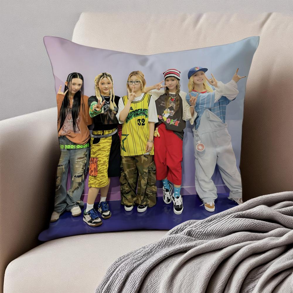 GirlGroup Kpop YYOUNG PPOSSE Cushion Cover Pillowcase Antidustmite Invisible Zipper Short Plush Sofa Cushion