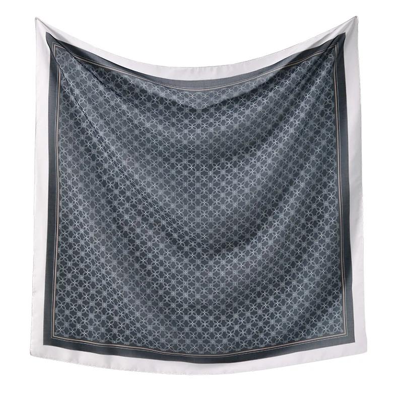 110*110cm Neuer Baumwoll-Leinen-Quadratischer Schal Damen Kopftuch Blumenmuster Halstuch Schals Kopftuch Bandanas Haargummi Stirnbänder