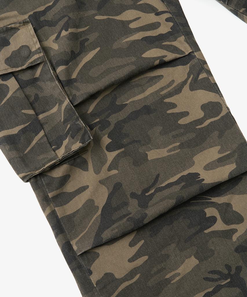 TOFFEE Camo Wide Cotton Pants (Deep Khaki)