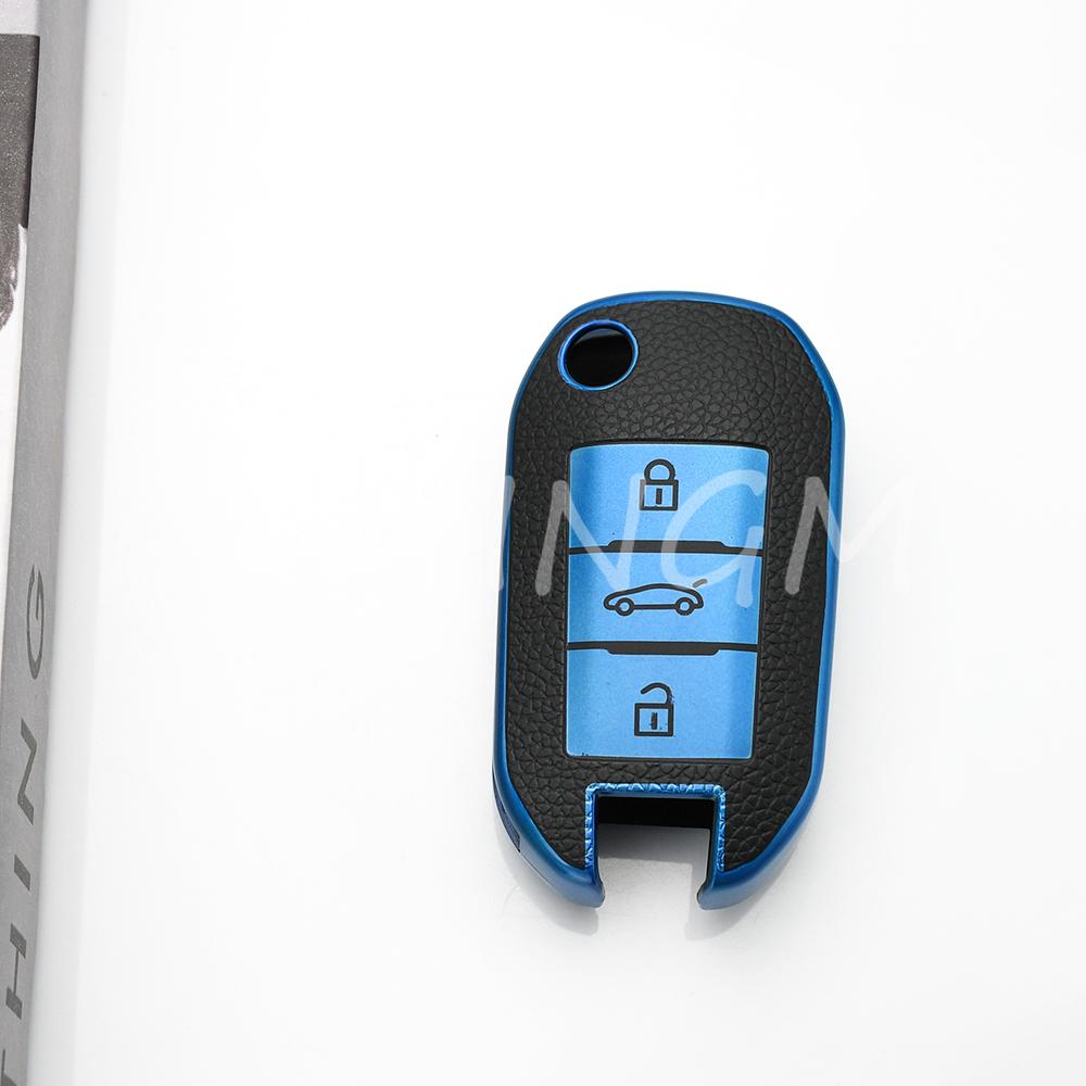 Car Key Case For Citroen C3 C5 Cactus Berlingo For Peugeot 3008 2008 208 508 408 308 T9 4008 5008 Keychain Car Accessories