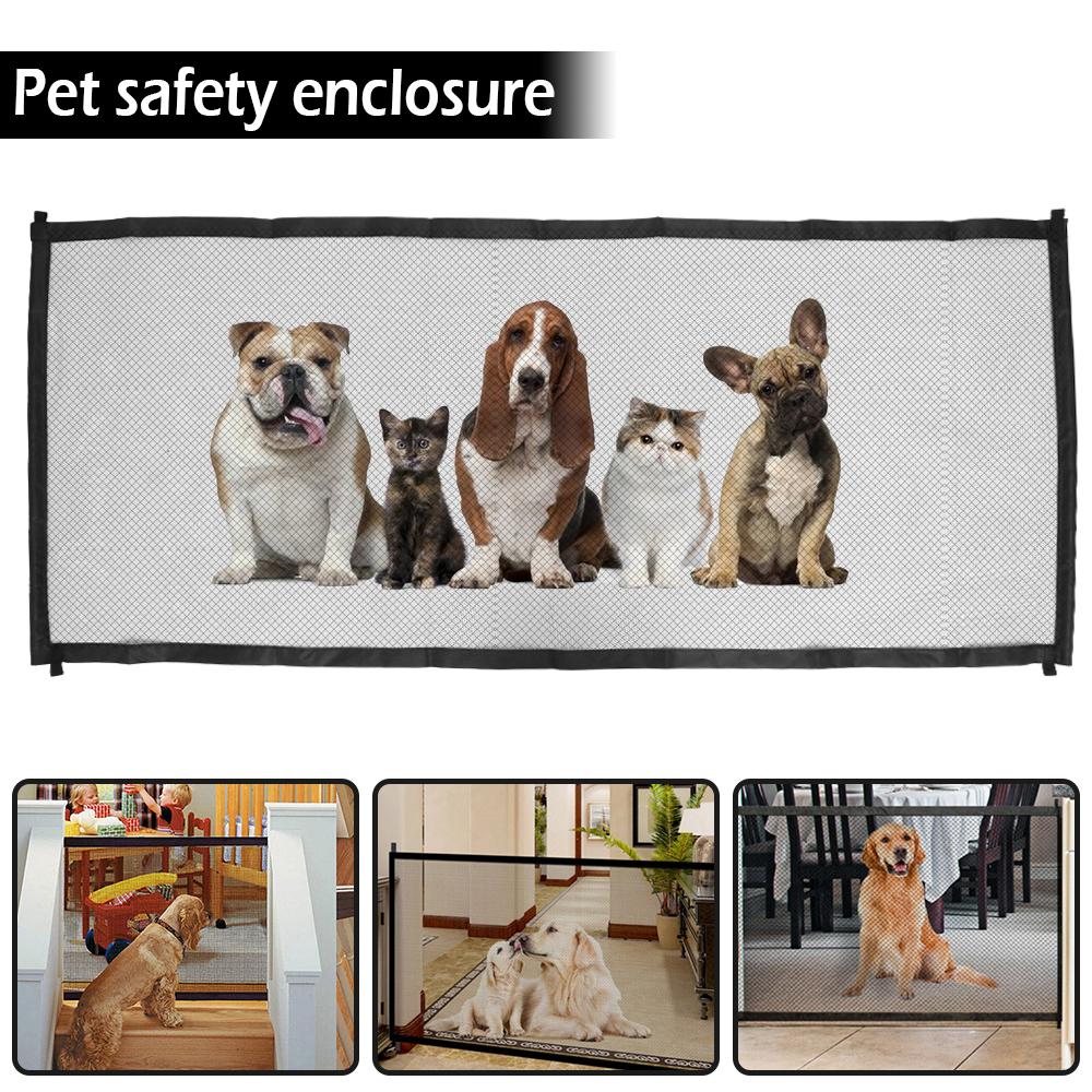 Pet Barrier Fences Portable Folding Breathable Mesh Child Safety Gate Pet Baby Separation Guard Isolated Fence Dog Accessories