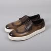 Luxury Spring Autumn Men's Genuine Leather Brogues Shoes Engraved letters Natural Leather Male Sneakers Business Casual Shoes