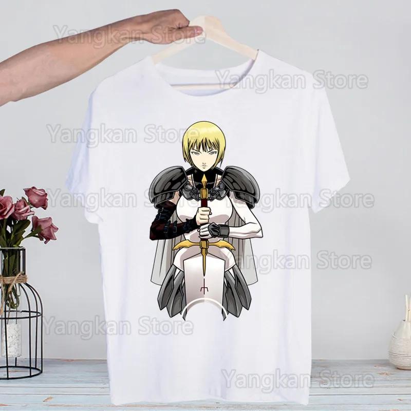 Claymore Anime Clare Miria Manga Fashion T-Shirt For Men Casual Tops Short Sleeve Waifu Men's Tshirt Cute Printing Shirt