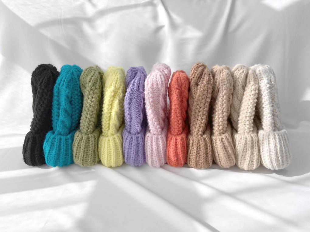 Women's and Men's Alpaca Double-Headed Beanie Autumn Winter Plain Hat