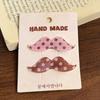 Korean Bangs Clip Polka Dot Snap Clip Fashion Beard Shape Hair Clips  Kawaii Accessories