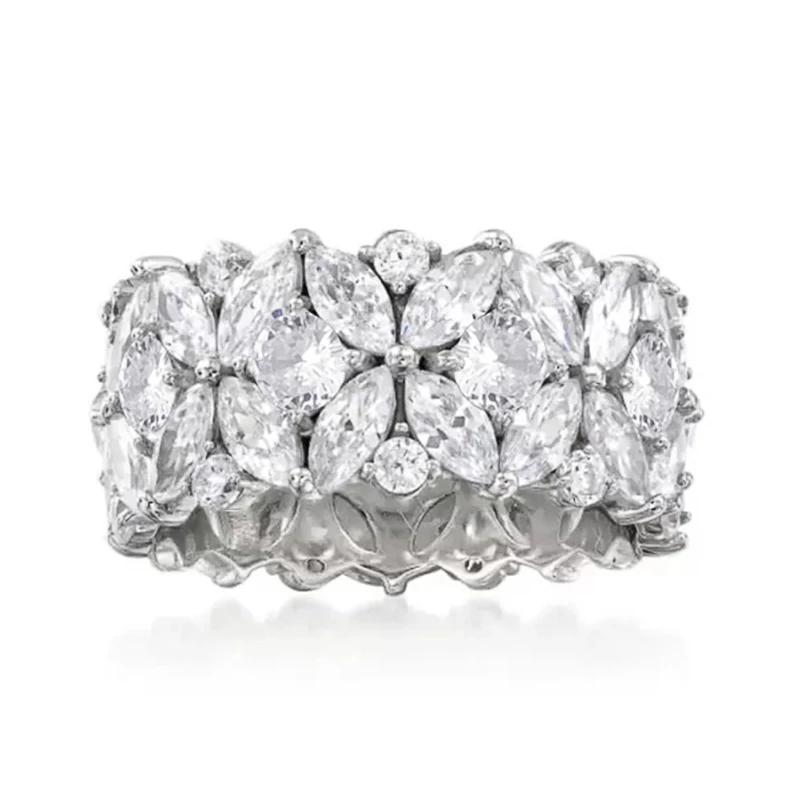 

CAOSHI Gorgeous Flower Design Women Rings Sparkling Cubic Zirconia Bridal Wedding Romantic Zircon Anniversary Party Accessories 6
