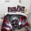 3D-Druck Anime Tokyo Ghoul Kaneki Ken Bettwäsche-Set, Tokyo Ghoul Bettbezug Bettset Steppdecke Kissenbezug Bettdecke King Queen