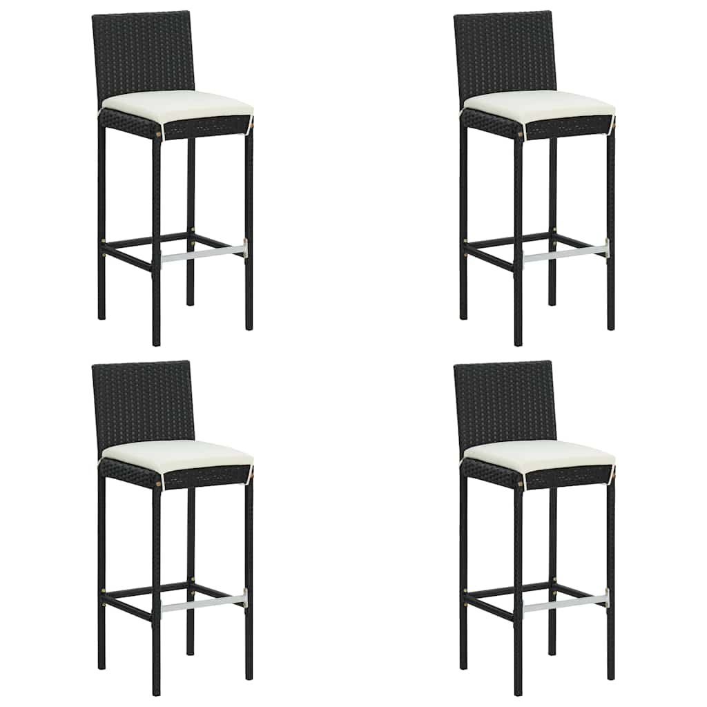 vidaXL 5-tlg. Gartenbar-Set mit Kissen Schwarz