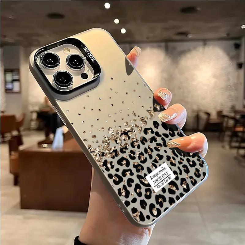 Custodia per Telefono con Design a Punti Dorati e Stampa Leopardo per Xiaomi 17 Pro Max Xiaomi 15 T Pro 14 T Pro 13 T 12 T Mi 11 Lite 5G Cover Morbida
