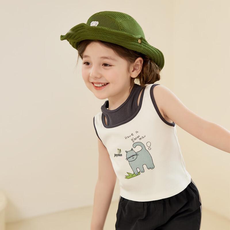 LUSON Little O Baby Girls' Fake Two-Piece Sleeveless Vest Top
