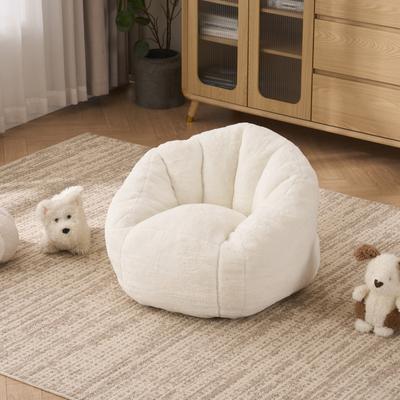 Puff de Pelúcia Macio, adequado para Sala de Brinquedos, Canto de Leitura, Sala de Estar e Quarto de Crianças, para Meninos e Meninas – pequeno<Creme>