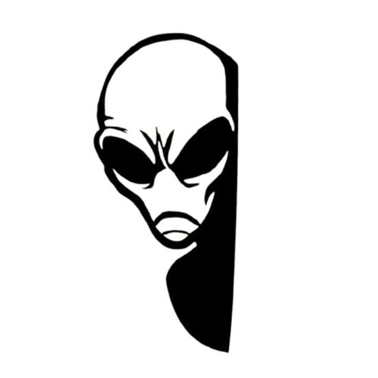 Yousheng Metal Alien Sign Peeping Around Alien Silhouette Sign Garden Decor Flip-off Alien Decoration for Outdoor Yard Tree Fence Post