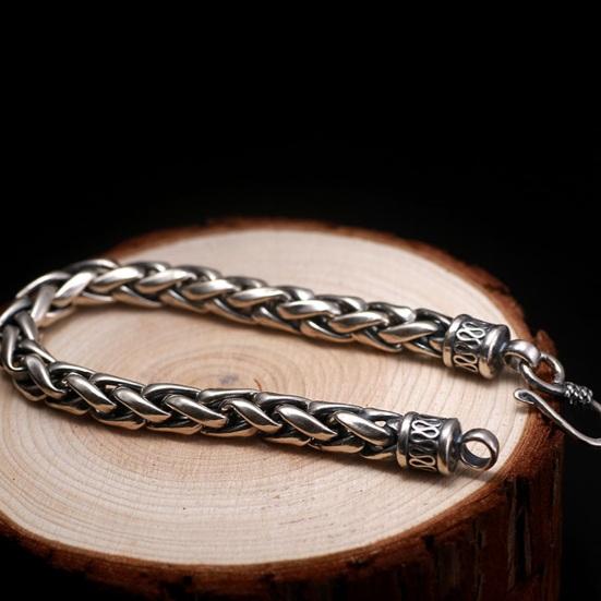 Pánský náramek Silný dutý řetízek Vintage Pletený Leštěný Jednobarevná Slitina Galvanizované Denní nošení Šperky na zápěstí Sváteční dárek