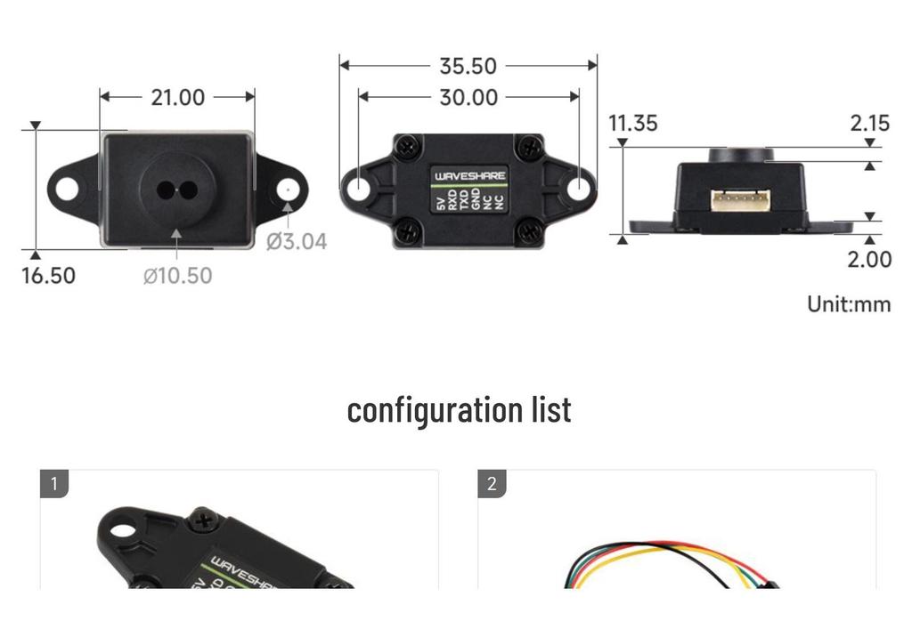 D-TOF Laser Ranging Module with UART Interface