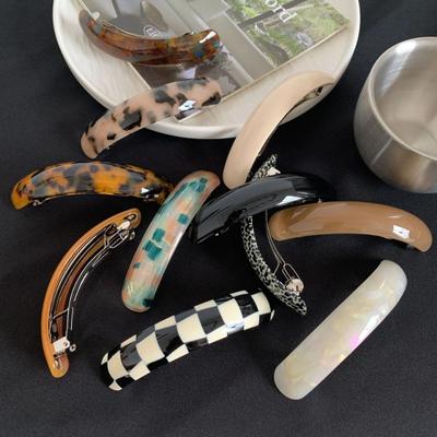 Retro Leopard Hairpins Spring Clip Colorful Acetate Hair Clips Womens Elegant Exquisite Barrettes Lady Fashion Hair Accessories