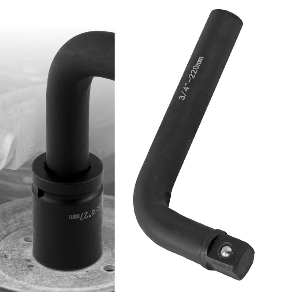 

34inch Heavy Duty L Shaped Socket Wrench Bar Extension Rod with Dual Function Ends and Resistant Blackened Finish 160mm