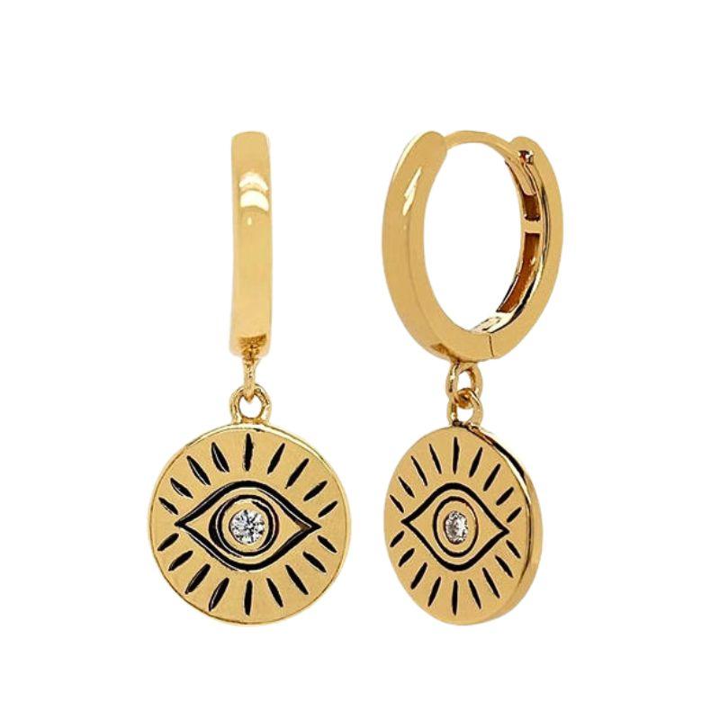 925 Silver Needle Square Pendant Hoop Earrings Vintage Gold Earrings For Women Shell Pendant Earring Fashion Jewelry Accessories