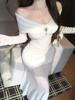 High-End Elegant Mesh One-Shoulder Long-Sleeve Slim Dress - 2026 Formal Hip-Hugging Style