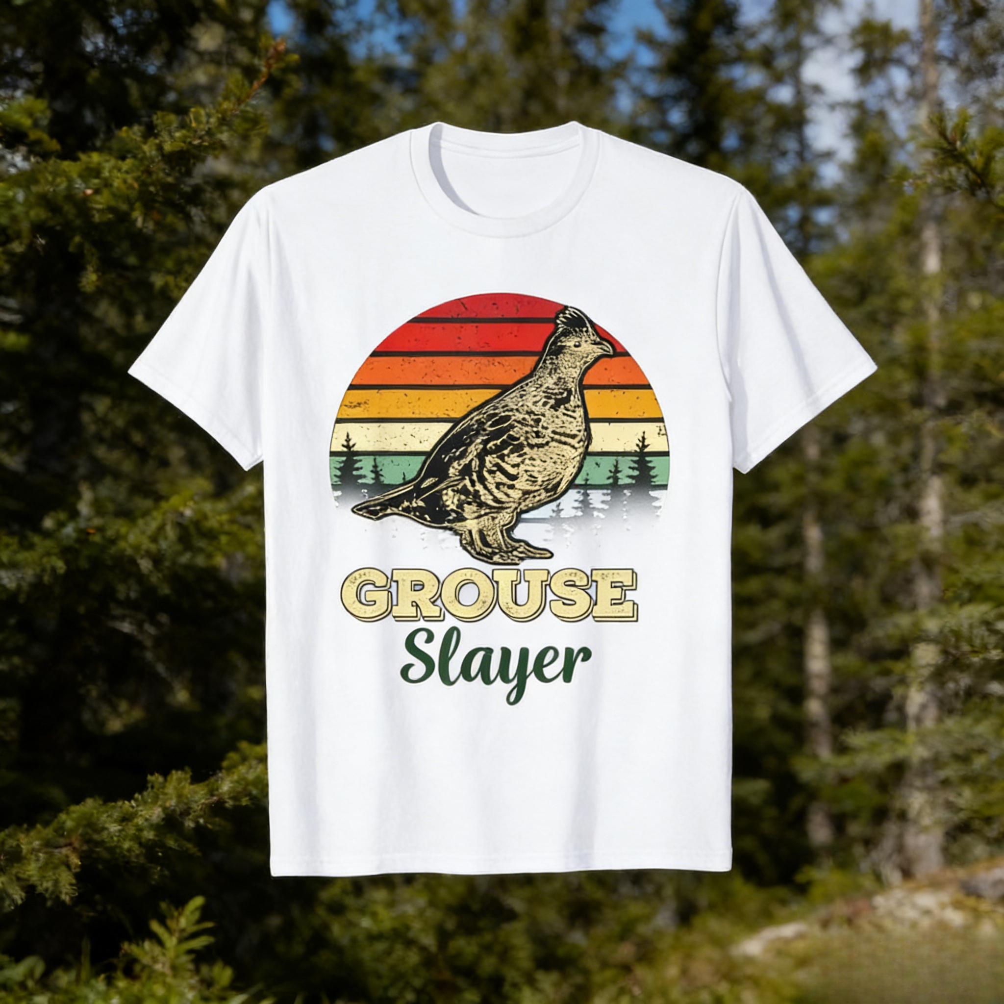 Funny Ruffed Grouse Slayer Vintage Mens Tshirt Streetwear Cotton Harajuku Tee Women Sleeve Oversized Tops Unisex Allseason L