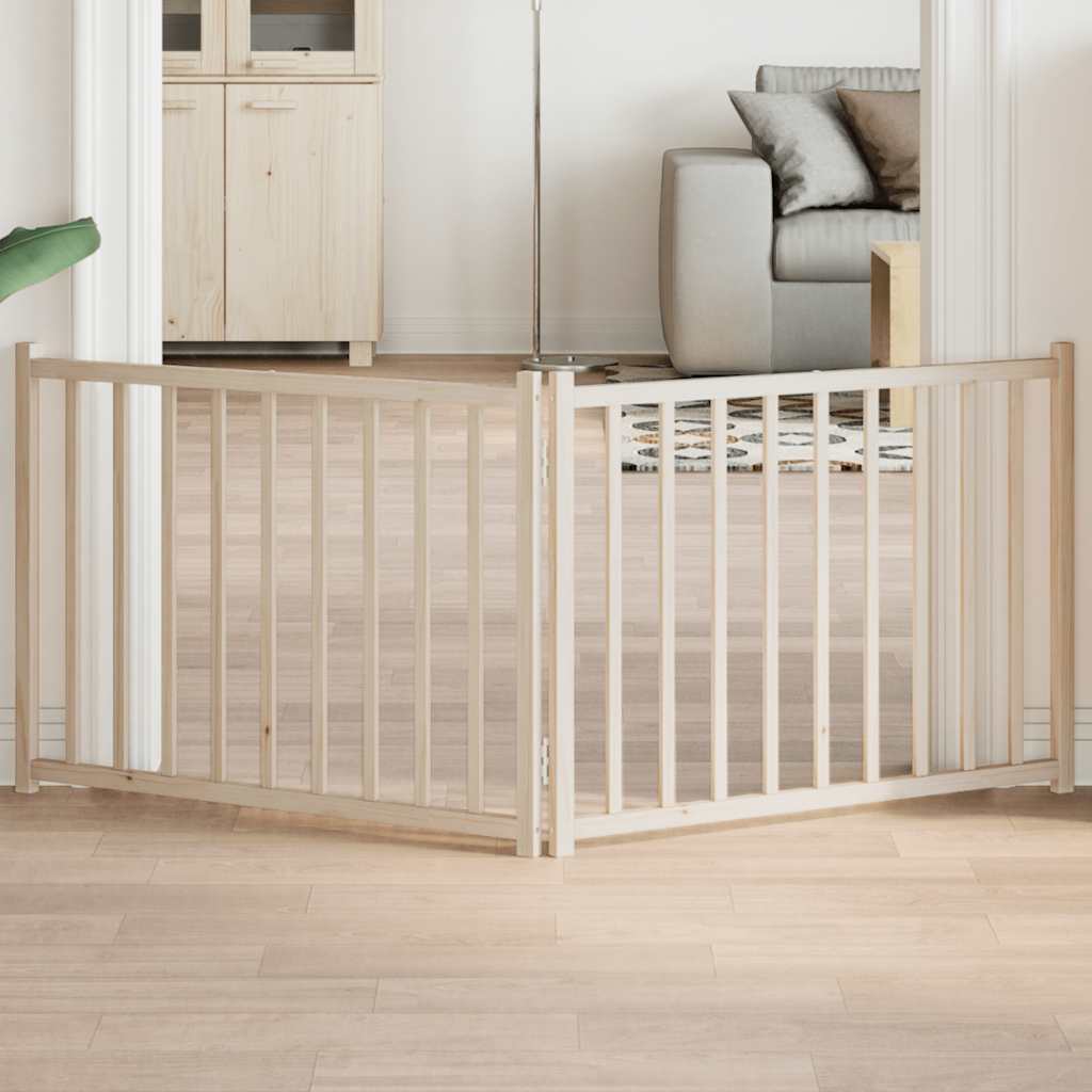 2 Piece Foldable Dog Gate 160 cm Solid Pine Wood