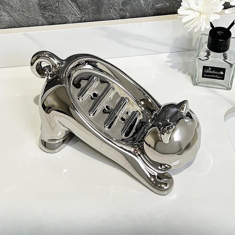 Drain Soap Box Household No Punching Required Restroom Soap Drainage Simplicity Storage Shelves Washbasin Ceramics Soaps Boxes