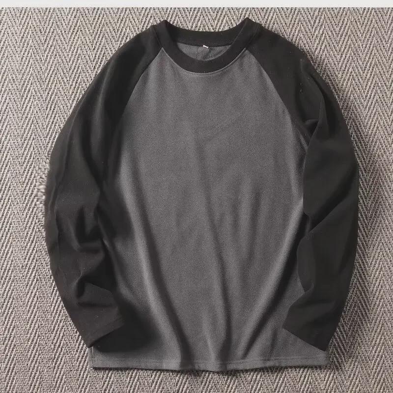 

Мужская двухсторонняя бархатная толстовка — мягкая, удобная, рукава реглан, топ с длинными рукавами для осени/зимы. 2XL серый