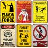 Metal Sign Decorative Wall Plate Art Beware Plaque Metal Vintage Decor Accessories Warning Danger Tin Sign Poster Caution Beware